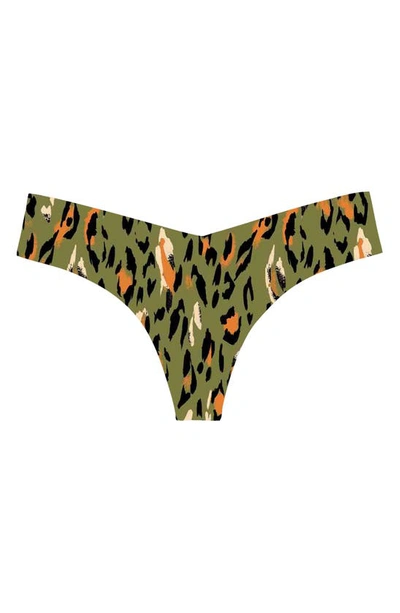 Commando Print Thong In Pop Leopard