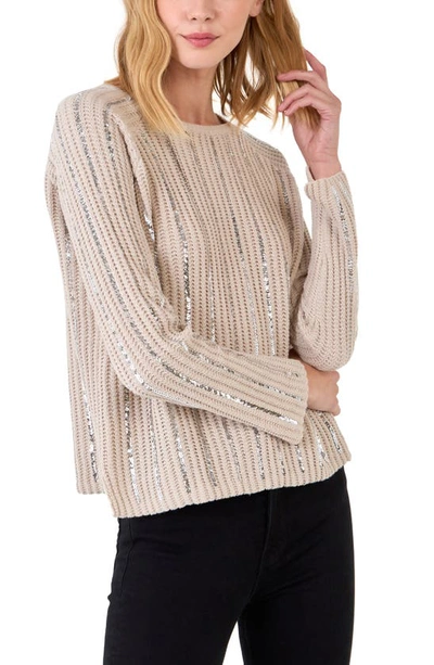Endless Rose Sequin Detail Sweater In Beige