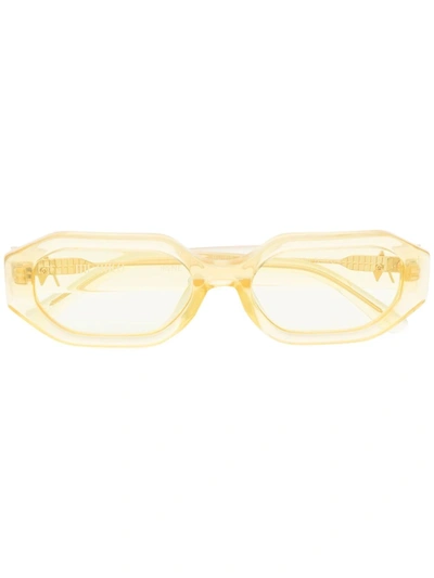 Linda Farrow X Attico Irene Hexagonal-frame Sunglasses In Yellow