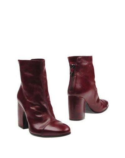 Alberto Fermani Ankle Boot In Deep Purple