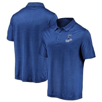 Fanatics Men's Heathered Royal Kansas City Royals Iconic Striated Primary Logo Polo In Heather Royal