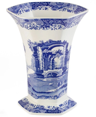 Spode Dinnerware, Blue Italian Hexagonal Vase
