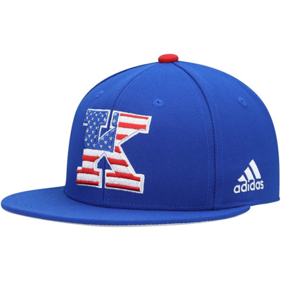 Adidas Originals Adidas Royal Kansas Jayhawks Patriotic On-field Baseball Fitted Hat