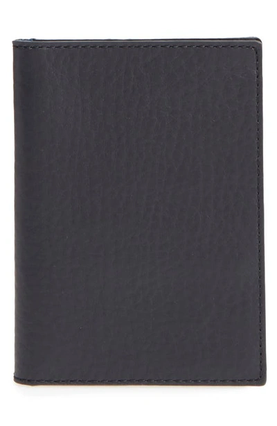 Shinola Leather Passport Wallet In Navy