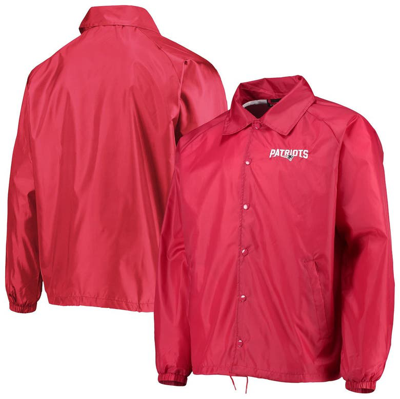 Dunbrooke Men's  Red New England Patriots Coaches Classic Raglan Full-snap Windbreaker Jacket