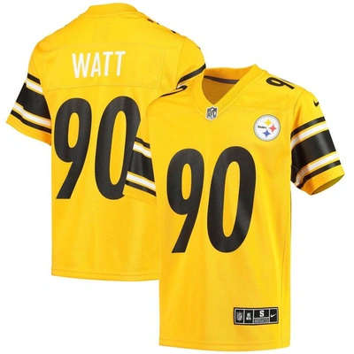 Nike Kids' Youth  T.j. Watt Gold Pittsburgh Steelers Inverted Team Game Jersey