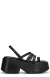 Marsèll Strappy Leather Platform Sandals In Black