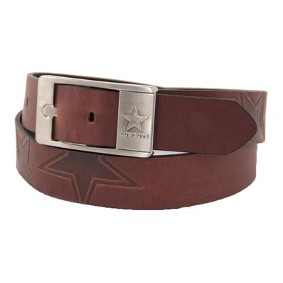 Eagles Wings Dallas Cowboys Brandish Leather Belt In Brown