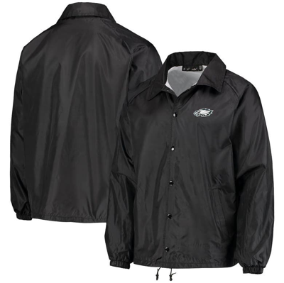 Dunbrooke Black Philadelphia Eagles Coaches Classic Raglan Full-snap Windbreaker Jacket