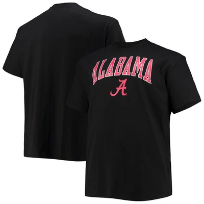Champion Men's  Black Alabama Crimson Tide Big And Tall Arch Over Wordmark T-shirt