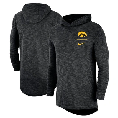 Nike Black Iowa Hawkeyes Slub Space-dye Performance Long Sleeve Hoodie T-shirt