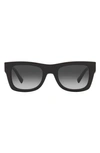 Valentino Vltn 50mm Square Sunglasses In Matt Black/ Grey