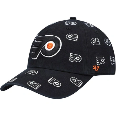 47 ' Black Philadelphia Flyers Confetti Clean Up Adjustable Hat