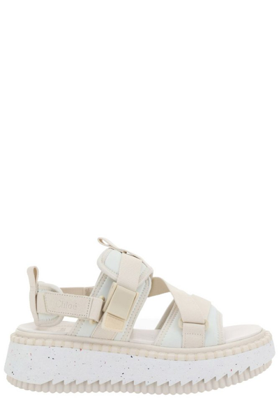 Chloé Chloe Lilli Leather Platform Sandal In White