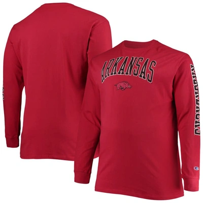 Champion Men's  Cardinal Arkansas Razorbacks Big And Tall 2-hit Long Sleeve T-shirt