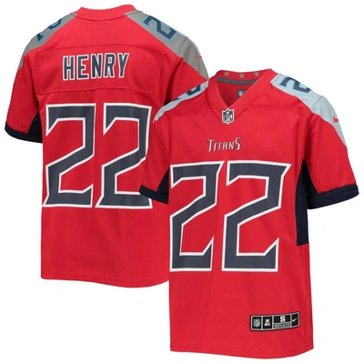 Nike Kids' Youth  Derrick Henry Red Tennessee Titans Inverted Team Game Jersey