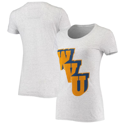 Homefield Gray West Virginia Mountaineers Block Basketball Logo Vintage Tri-blend T-shirt In Ash