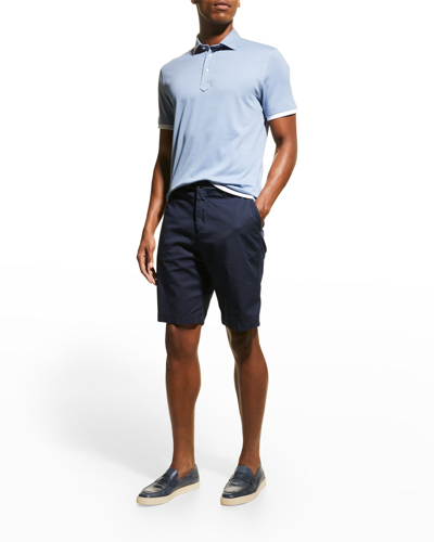Brunello Cucinelli Garment-dyed Cotton-twill Shorts In Navy