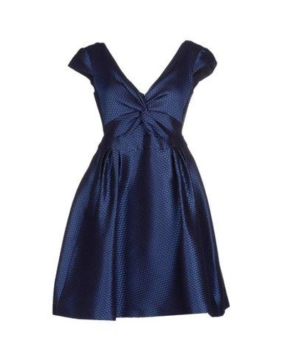 Armani Collezioni Short Dress In Dark Blue