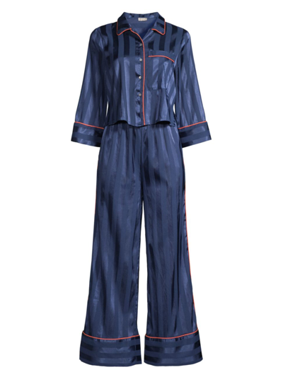 Free People Pajama Party Sleep Set In Navy Peony