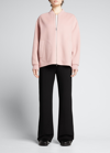 Theory Oversized Wool-cashmere Bomber Jacket In Blush