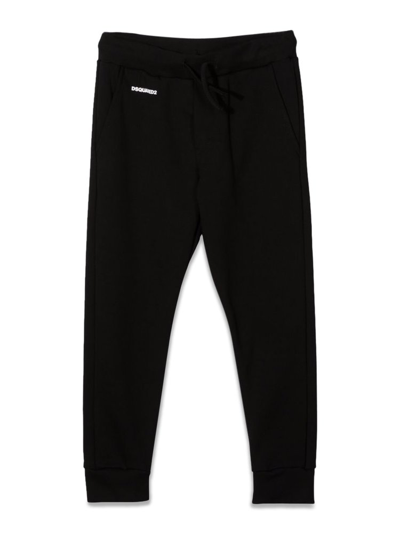 Dsquared2 Kids' Logo-print Cotton Track Pants In Black