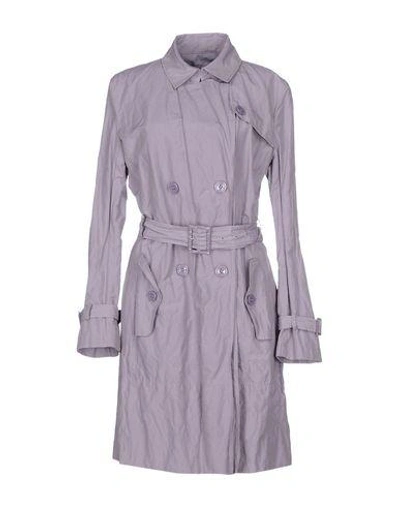 Armani Collezioni Belted Coats In Lilac