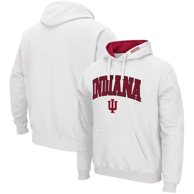 Colosseum Men's  White Indiana Hoosiers Arch And Logo 3.0 Pullover Hoodie