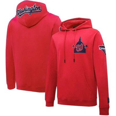 Pro Standard Red Washington Nationals  Logo Pullover Hoodie