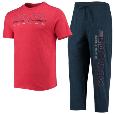 Concepts Sport Men's  Navy And Red Boston Red Sox Meter T-shirt And Pants Sleep Set In Navy,red
