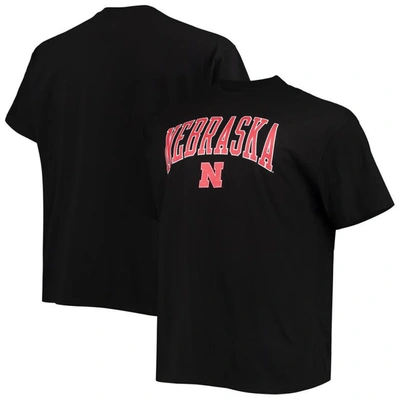 Champion Men's  Black Nebraska Huskers Big And Tall Arch Over Wordmark T-shirt