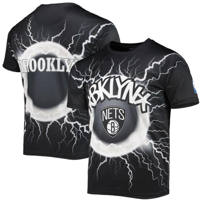 Fisll Black Brooklyn Nets Tornado Bolt T-shirt