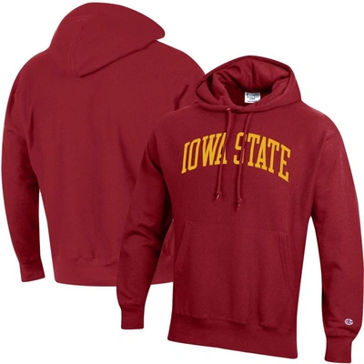Champion Cardinal Iowa State Cyclones Team Arch Reverse Weave Pullover Hoodie
