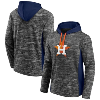 Fanatics Men's Gray, Navy Houston Astros Instant Replay Color Block Pullover Hoodie In Gray,navy