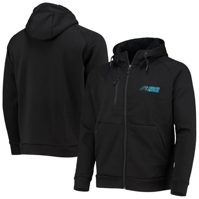 Dunbrooke Black Carolina Panthers Shag Tri-blend Full-zip Raglan Hoodie