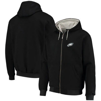 Dunbrooke Black Philadelphia Eagles Craftsman Thermal-lined Full-zip Hoodie