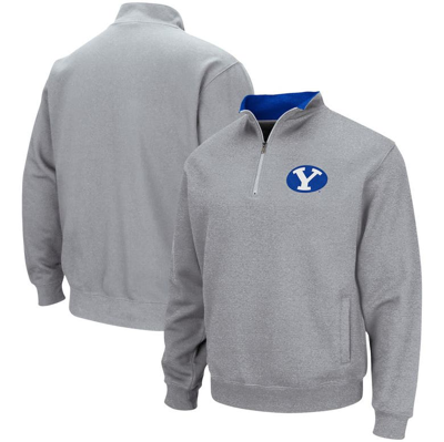 Colosseum Men's  Heathered Gray Byu Cougars Tortugas Team Logo Quarter-zip Jacket