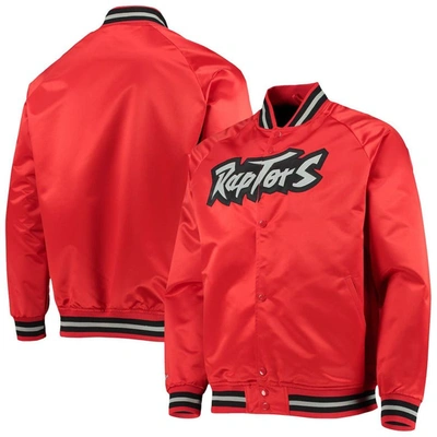 Mitchell & Ness Men's Mitchell Ness Red Toronto Raptors Hardwood Classics Satin Full-snap Raglan Jacket