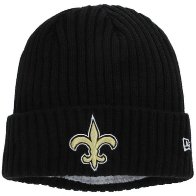 New Era Kids' Youth  Black New Orleans Saints Team Core Classic Cuffed Knit Hat