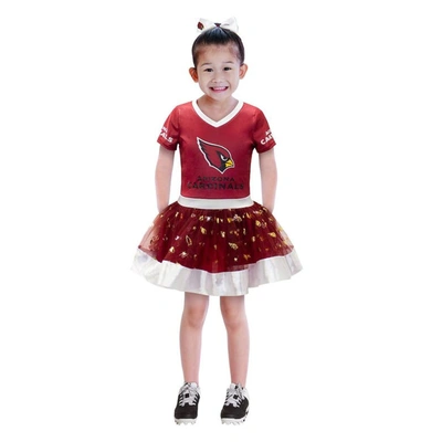 Jerry Leigh Kids' Girls Youth Cardinal Arizona Cardinals Tutu Tailgate Game Day V-neck Costume