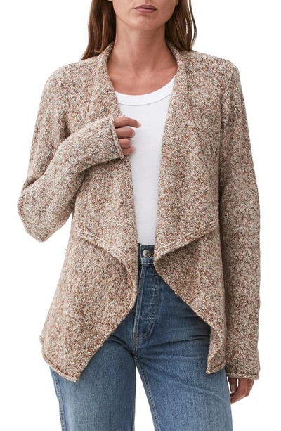 Michael Stars Kaylin Drape Front Cardigan In Brown