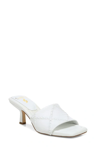Sarto By Franco Sarto A-betty Square Toe Slide Sandal In White