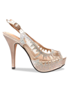 Lady Couture Dream Peep Toe Slingback Pump In Pewter