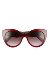 Ferragamo Classic 54mm Gradient Cat Eye Sunglasses In Crystal Burgundy/ Purple