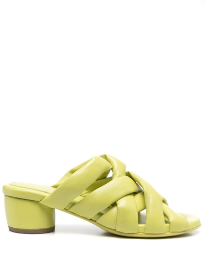 Marsèll Otto Woven Calfskin Slide Sandals In Green