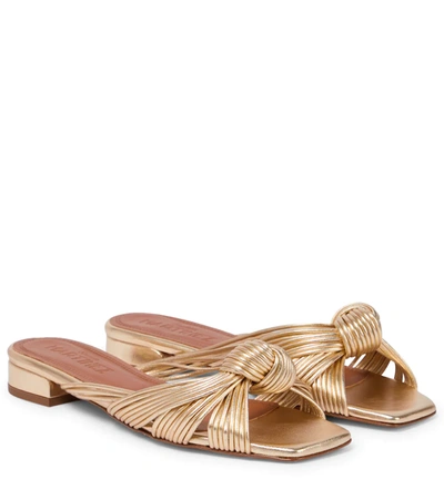 Souliers Martinez Alicante Leather Mules In Oxido Gold