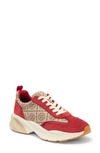 Tory Burch T Monogram Good Luck Trainer Sneaker In Hazel / Tory Red