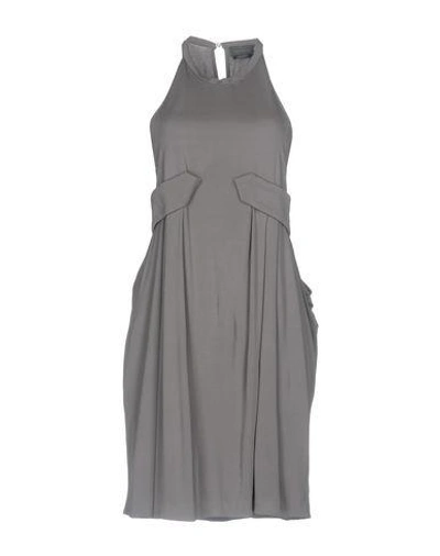 Halston Short Dresses In Grey