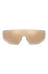 Versace 45mm Irregular Shield Sunglasses In Pale Gold