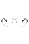 Versace 57mm Aviator Optical Glasses In Gunmetal/ Demo Lens